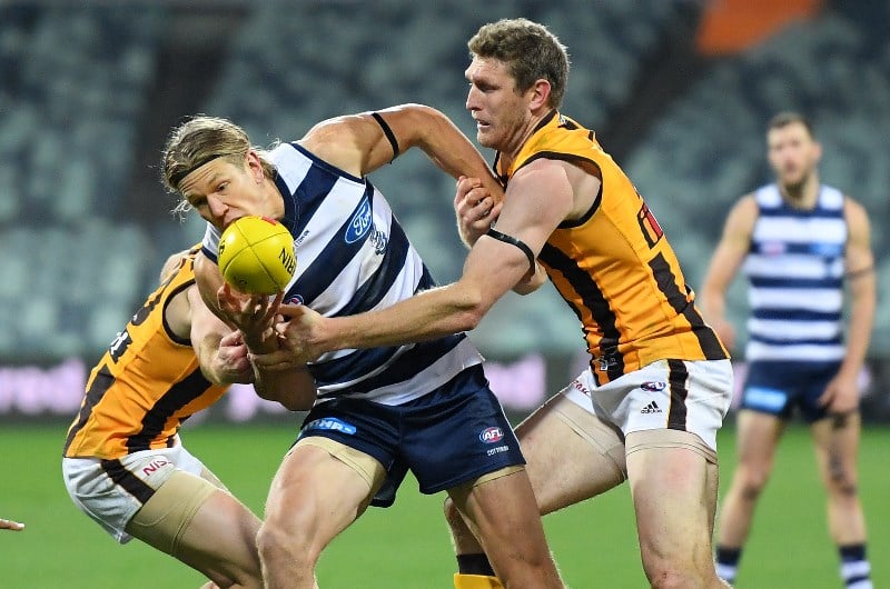 EASTER MONDAY FOOTY: Hawthorn v Geelong at the MCG