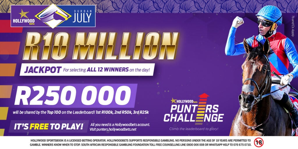 Hollywoodbets Punters Challenge | R10m jackpot on Durban July day