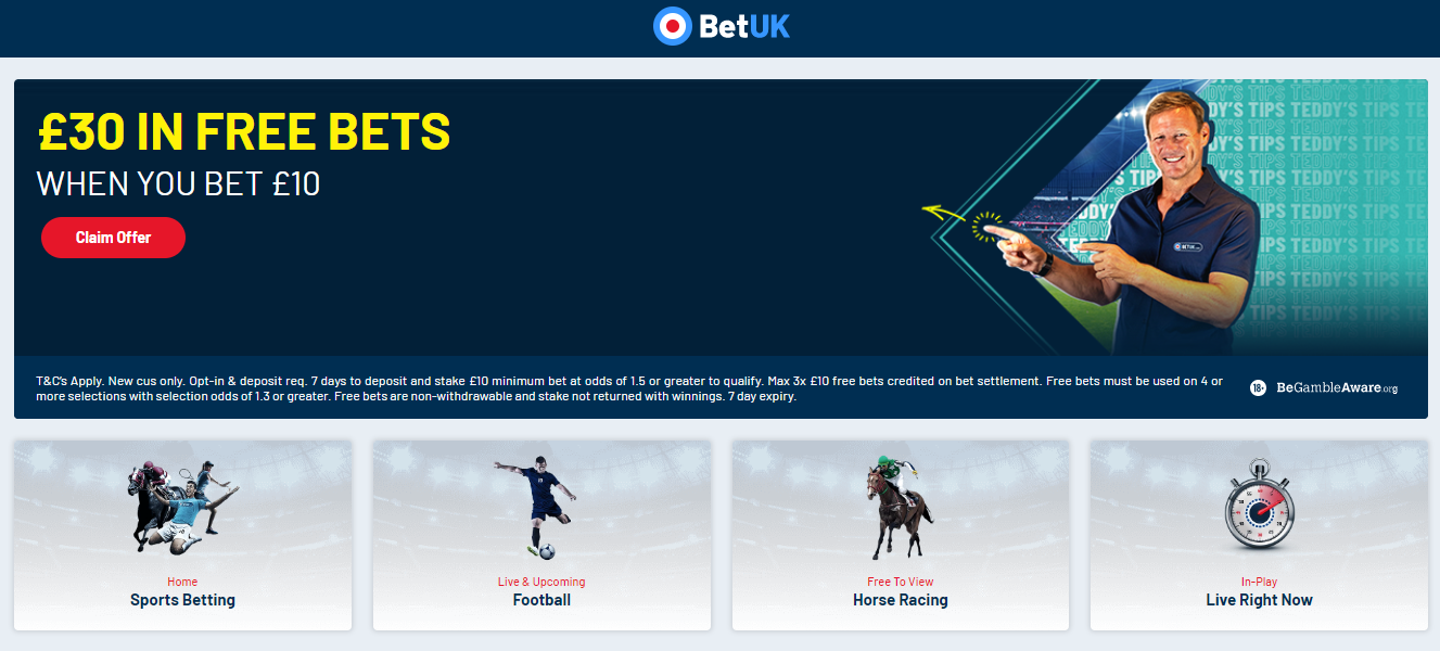 BetUK Promo Code | Bet £10 And Get £30 In Free Bets When You Join