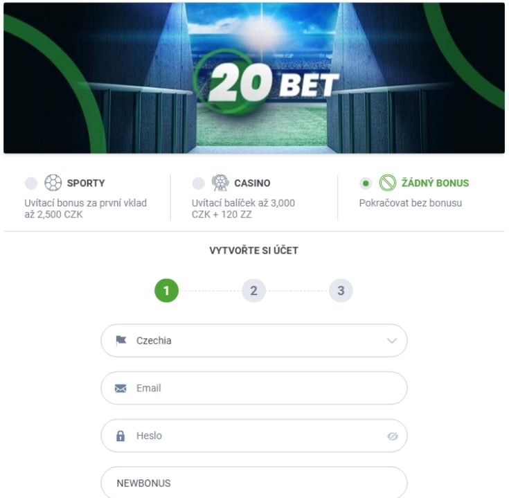 20Bet Czech Republic Welcome Bonus