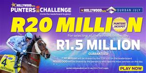 Hollywoodbets Punters Challenge - Jackpot boosted to R20m on Durban July day