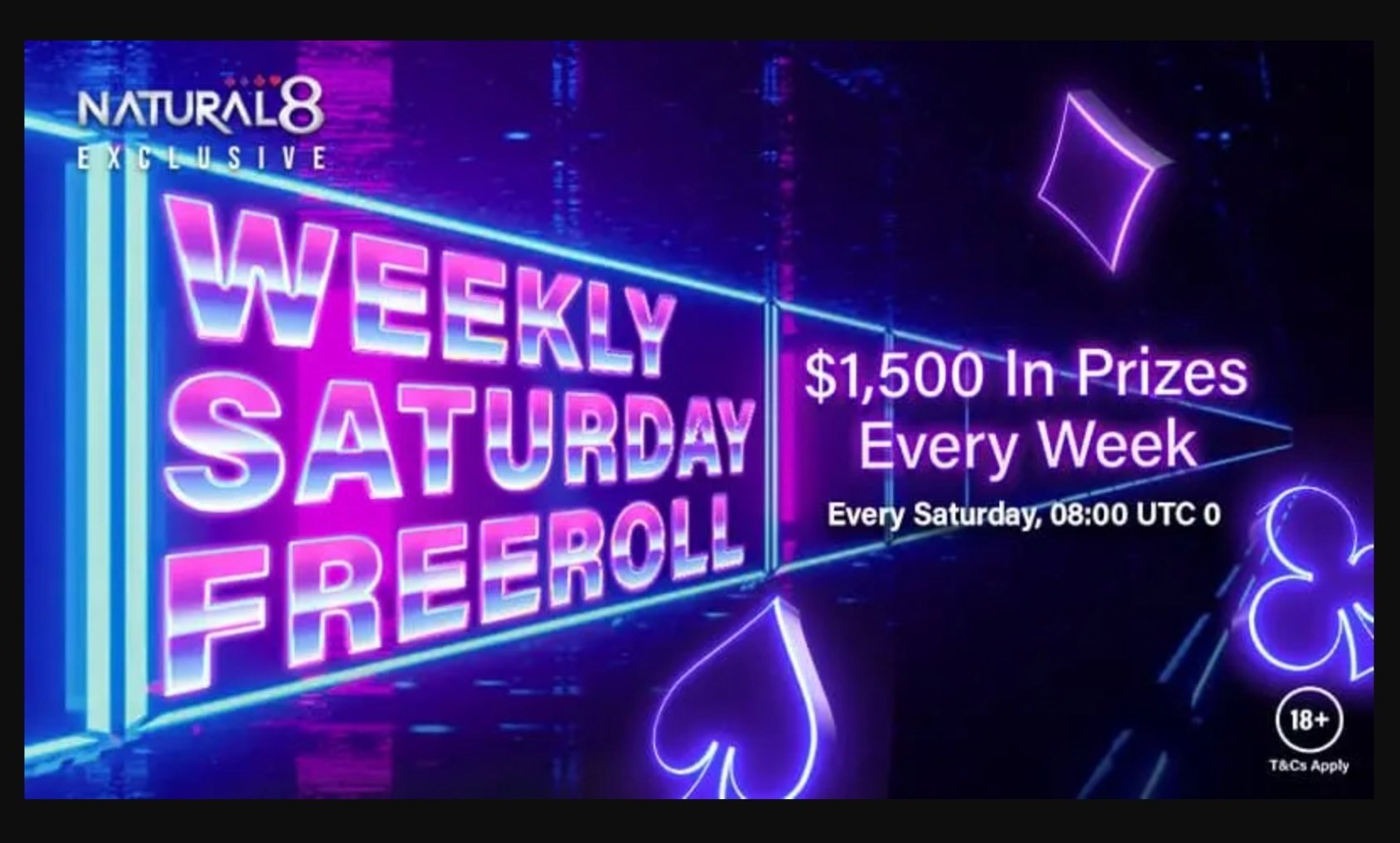 Weekly Saturday Freeroll at Natural8 Poker