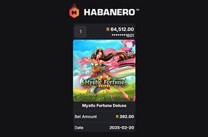 Jackpot City Big Win: Player Turns R392 Into R64K On “Mystic Fortune Deluxe”