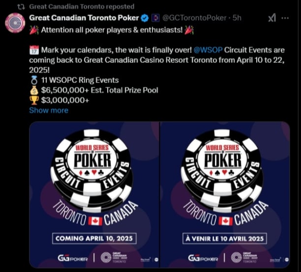 WSOP Circuit Toronto 2025