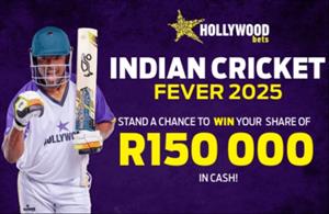 Win a share of R150,000 on IPL Indian Cricket Fever at Hollywoodbets