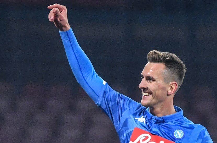 Arkadiusz Milik celebrates