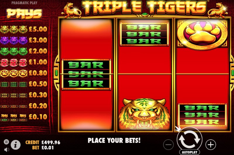 Tiger eye slot machine