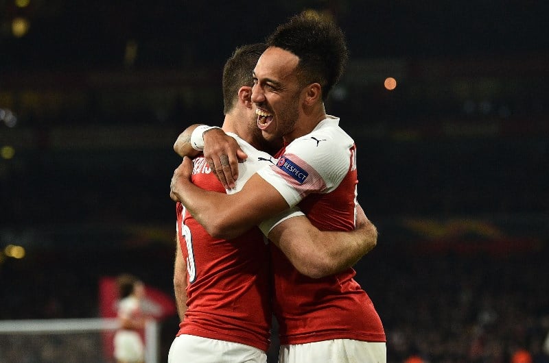 arsenal's aubameyang celebrating