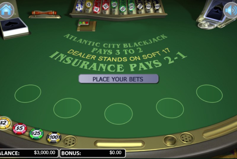 Are there 5 blackjack tables in atlantic city nj