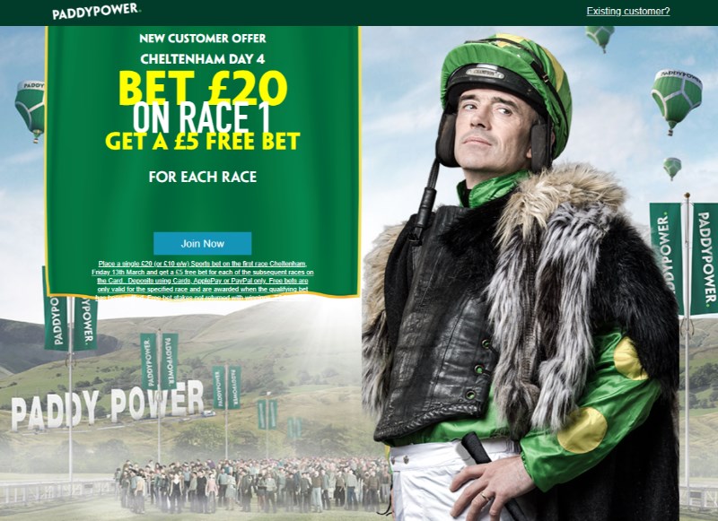 Paddy Power Cheltenham offers Free Bets at the 2020 Cheltenham