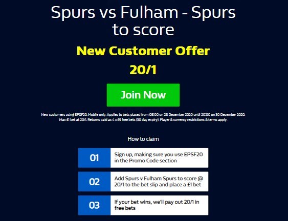 Tottenham Vs Fulham Get 20 1 For Tottenham To Score