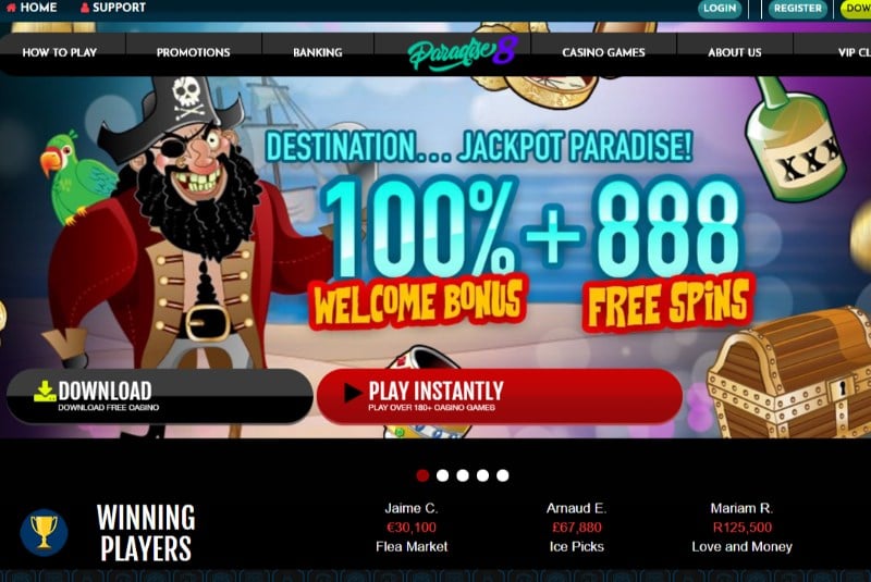 Paradise 8 Casino Promo Code Claim 108 Free Spins with this code