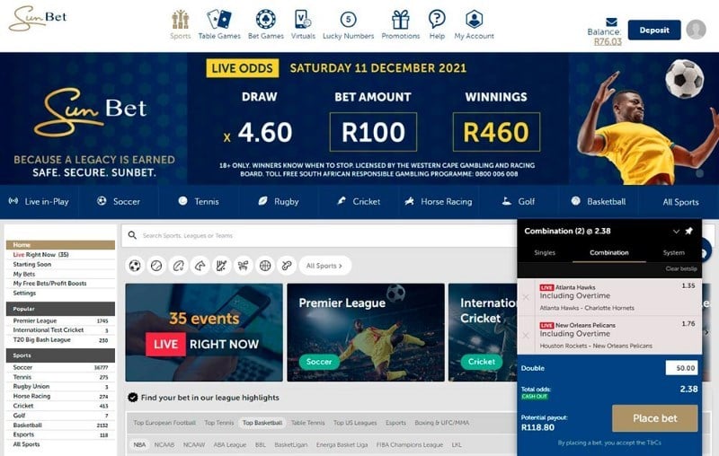 Online Sporting events, Amounts & Quick Online game Gambling inside Southern Africa