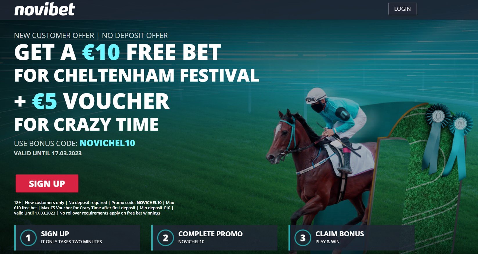 Cheltenham Festival No Deposit Free €10 Bet - Claim