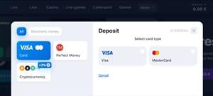 1win deposit methods Visa